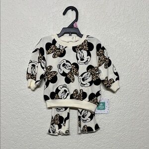 Disney Black and Cream Minnie Mouse 0/3 Months Baby Girls set